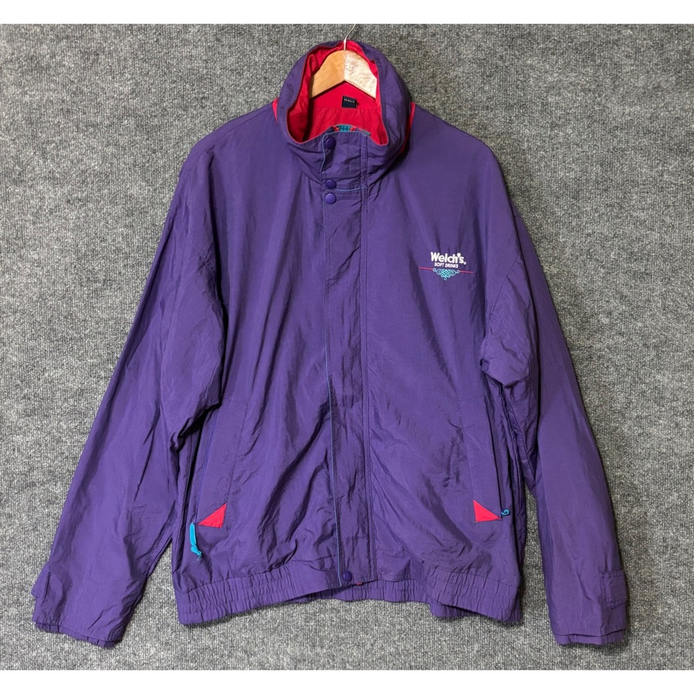 Gear For Sports Mens XL Jacket‎ Purple Welch's Soft Drinks Vintage Windbreaker